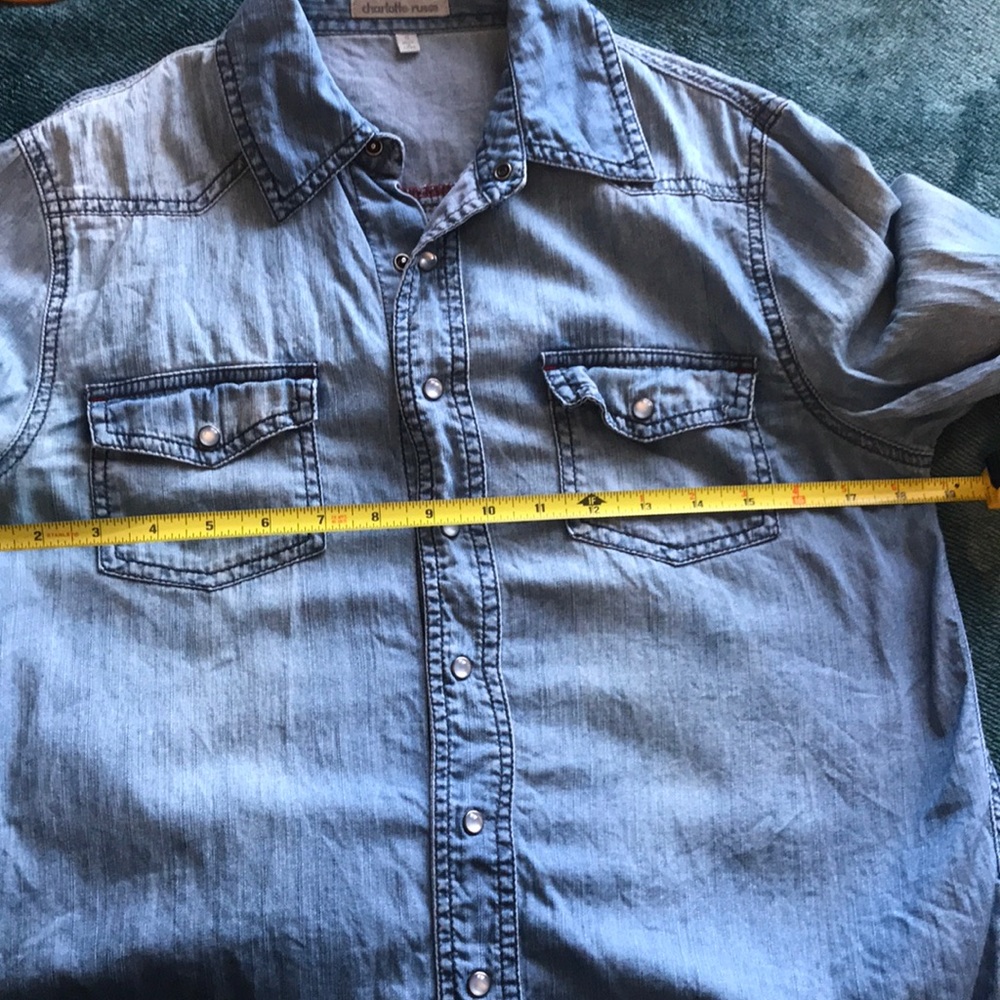Charlotte Russe denim snap shirt S - Picture 8 of 8